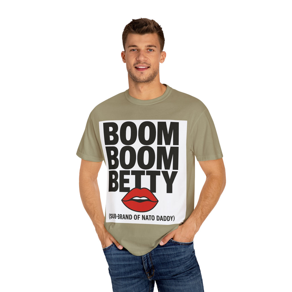 Boom Boom Betty Unisex Garment-Dyed T-shirt, Casual Tee, Cool Graphic Tee, Gift for Her, Trendy Streetwear