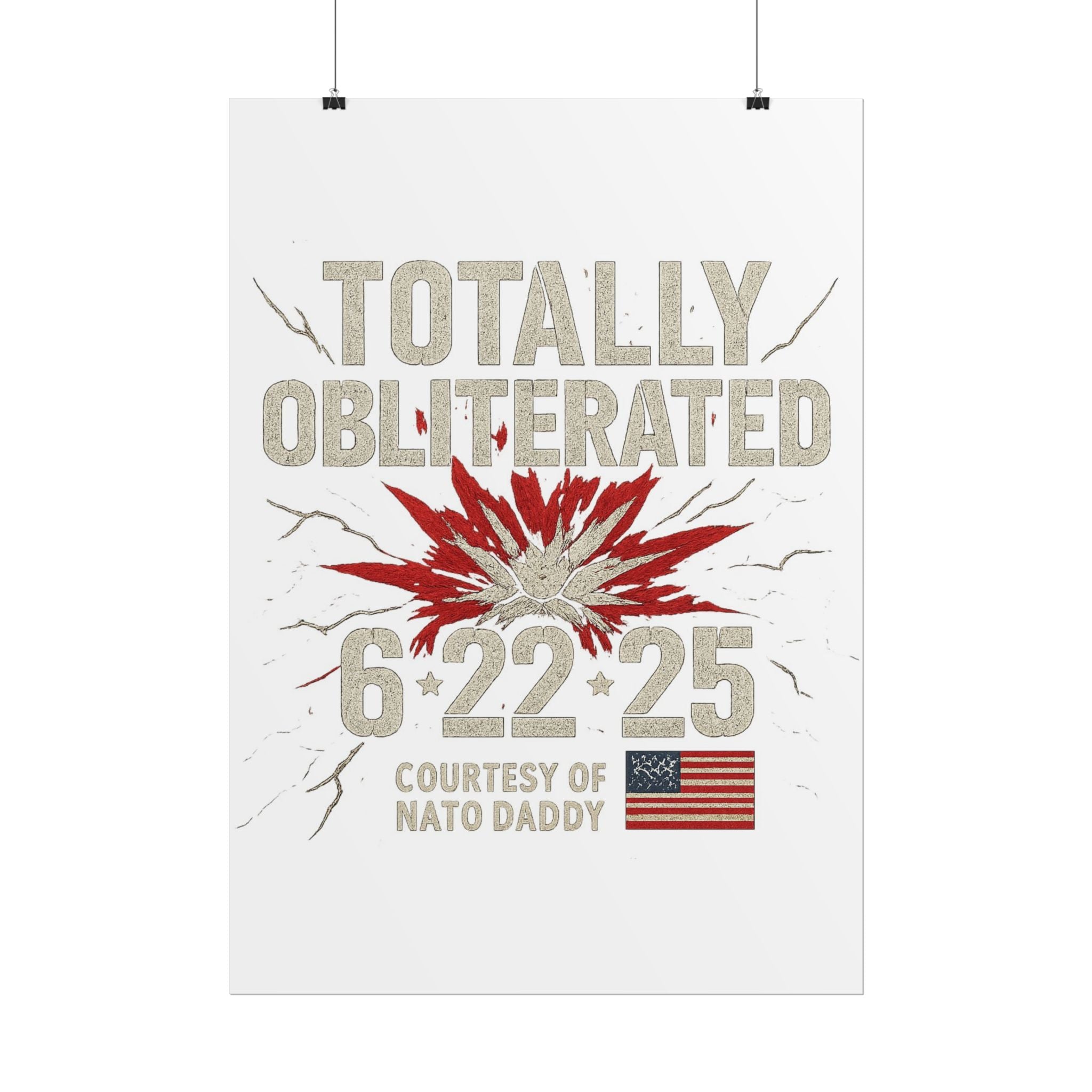 Totally Obliterated Rolled Poster | Unique Decor, Gift for Dads, Wall Art, Patriotic Decor, Birthday Celebration