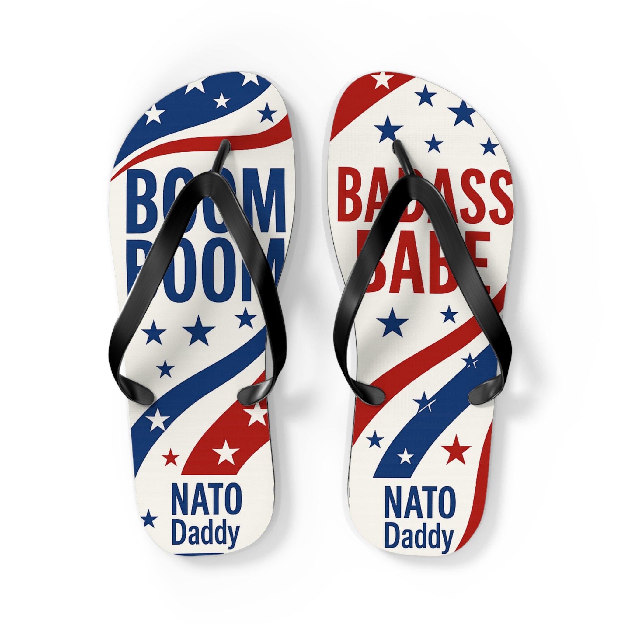Patriotic Flip Flops | Boom Boom Badass Babe | Perfect for Summer, BBQs, Beach Days, Father's Day, Casual Wear