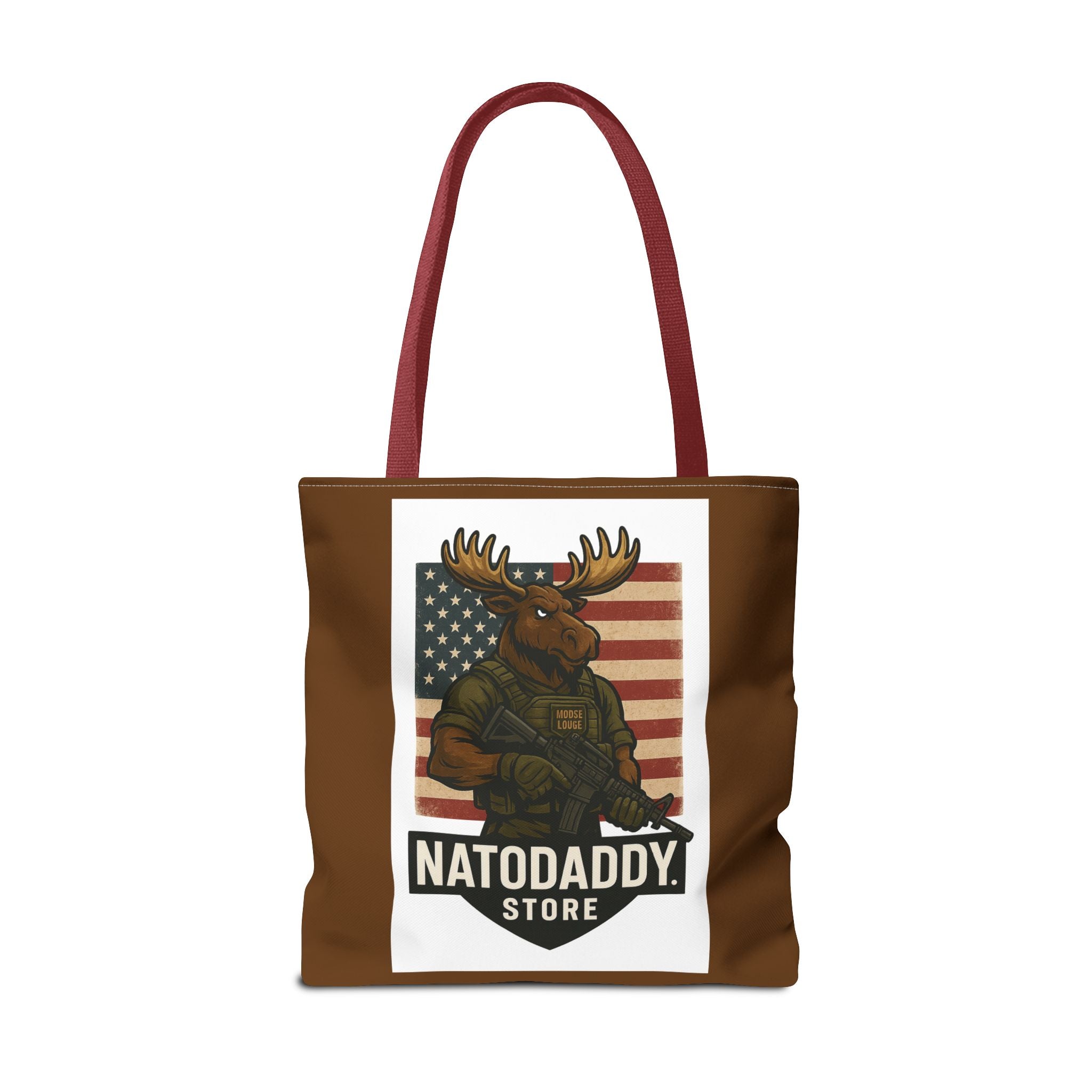 Patriotic Moose Tote Bag - Ideal for Military Pride, Gift for Outdoors Lovers, Statement Bag, Everyday Use, Travel Essentials