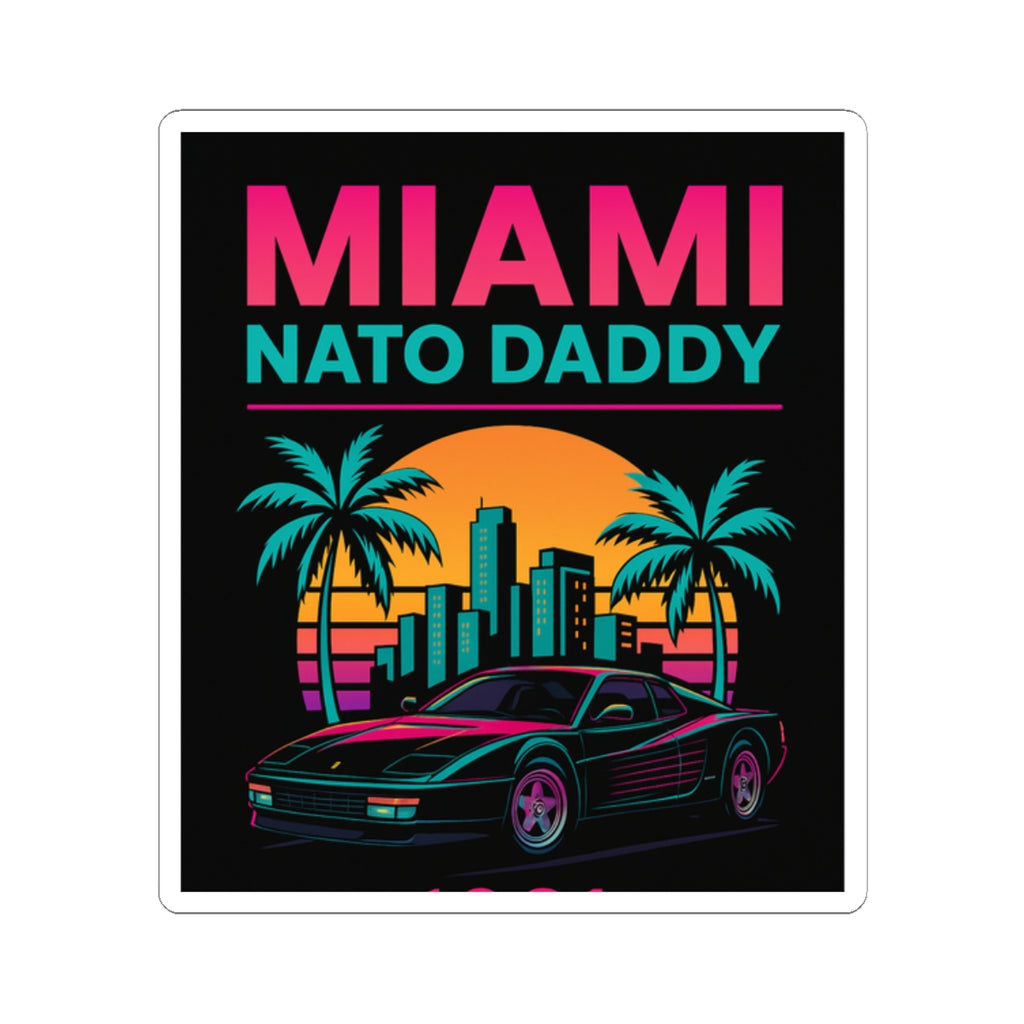 Retro Miami Stickers, Fun Car Decor, Summer Vibes, Perfect for Gifts, Laptop Accessories, Party Favors, Travel Mementos