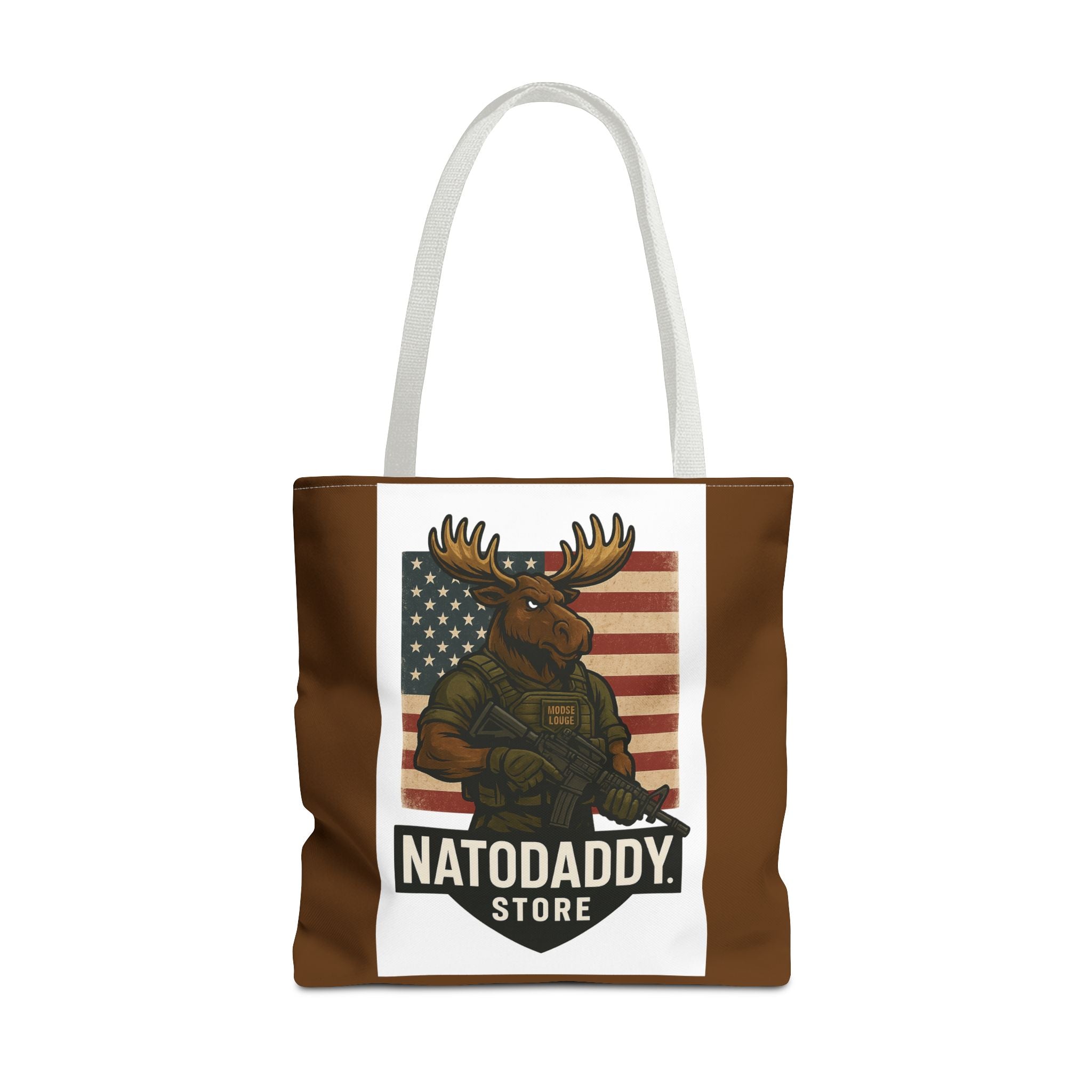 Patriotic Moose Tote Bag - Ideal for Military Pride, Gift for Outdoors Lovers, Statement Bag, Everyday Use, Travel Essentials