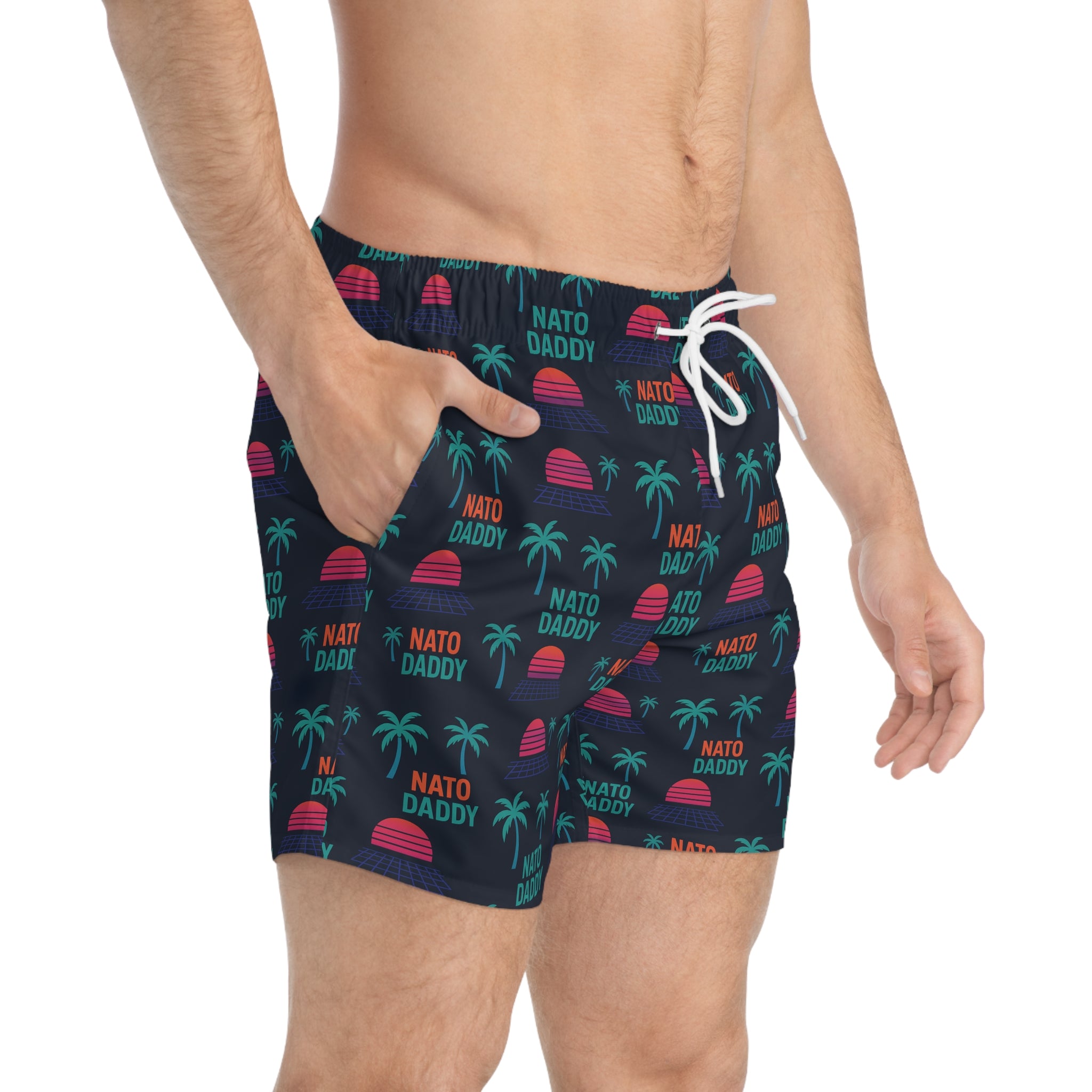 Tropical Swim Trunks for Dads, Fun Father's Day Gift, Beach Day Essentials, Pool Party Attire, Summer Vacation Swimwear