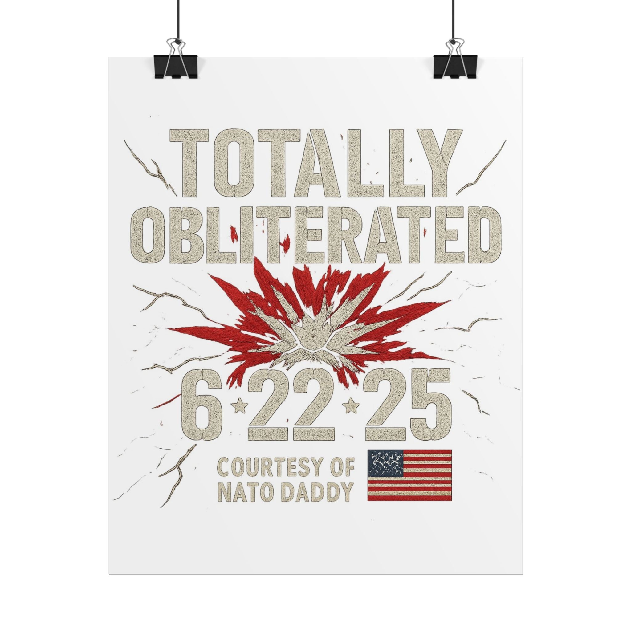 Totally Obliterated Rolled Poster | Unique Decor, Gift for Dads, Wall Art, Patriotic Decor, Birthday Celebration