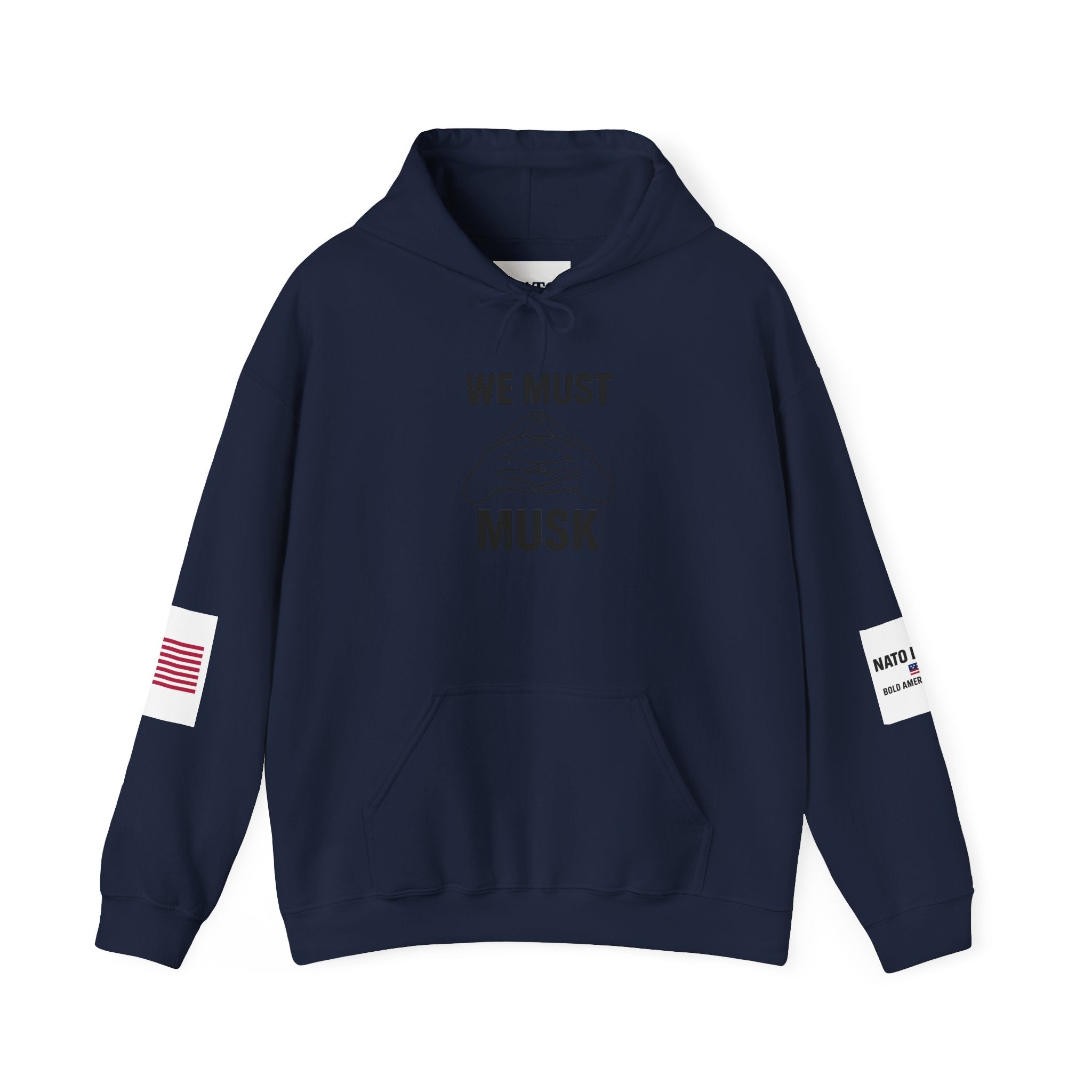 Statement Hoodie: We Must Musk | Unisex Heavy Blend Sweatshirt, Casual Wear, Gift for Friends, Humor Fashion, American Pride Sweatshirt