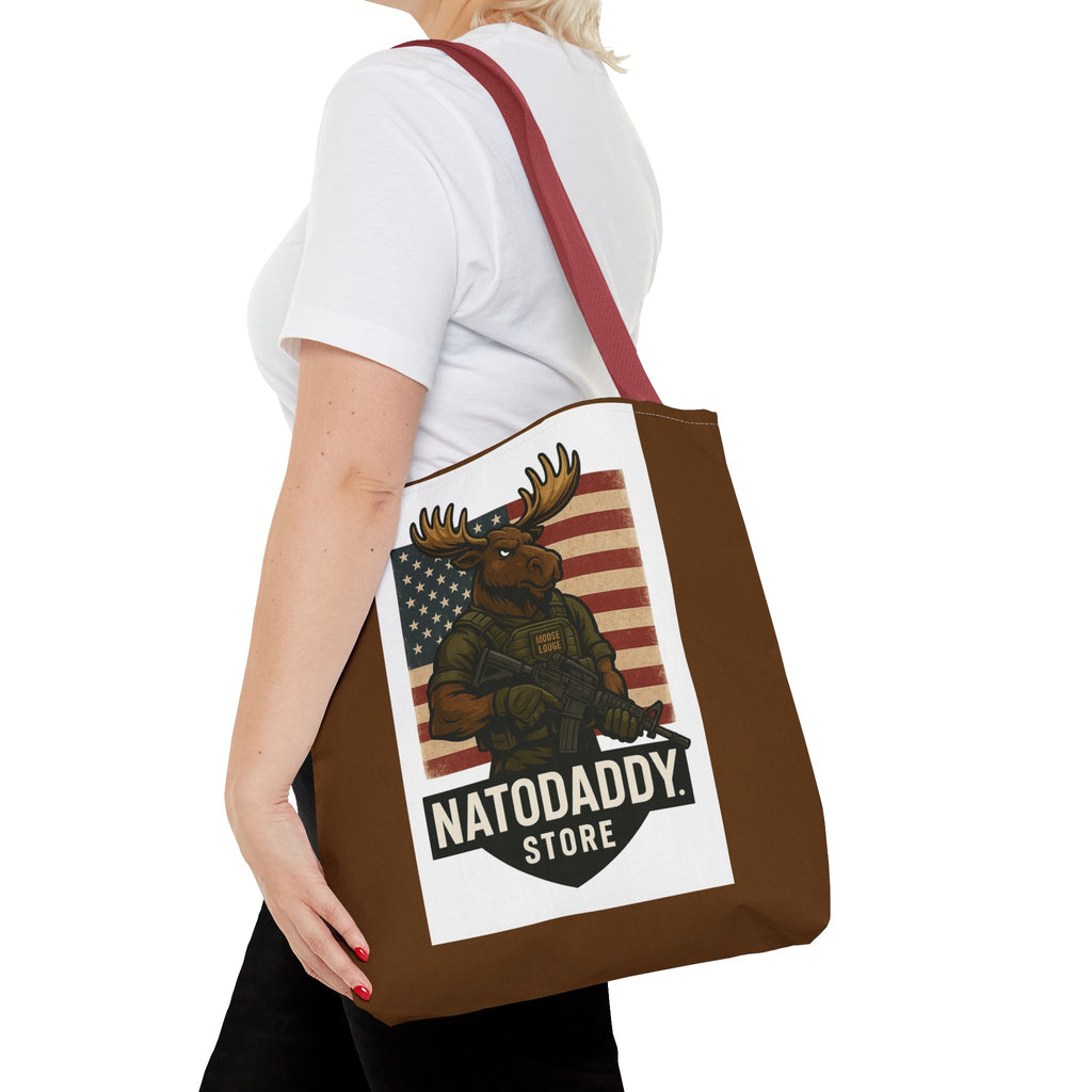 Patriotic Moose Tote Bag - Ideal for Military Pride, Gift for Outdoors Lovers, Statement Bag, Everyday Use, Travel Essentials