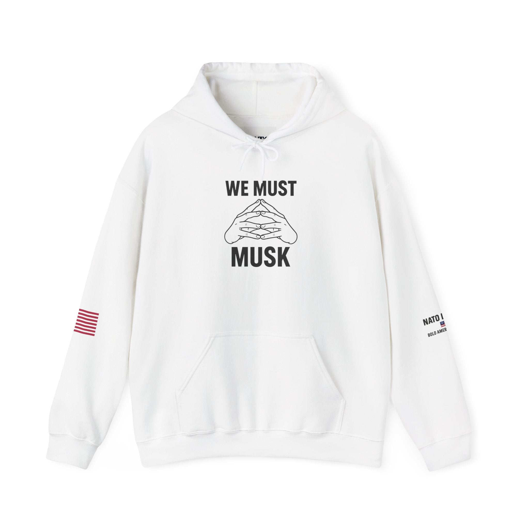 Statement Hoodie: We Must Musk | Unisex Heavy Blend Sweatshirt, Casual Wear, Gift for Friends, Humor Fashion, American Pride Sweatshirt