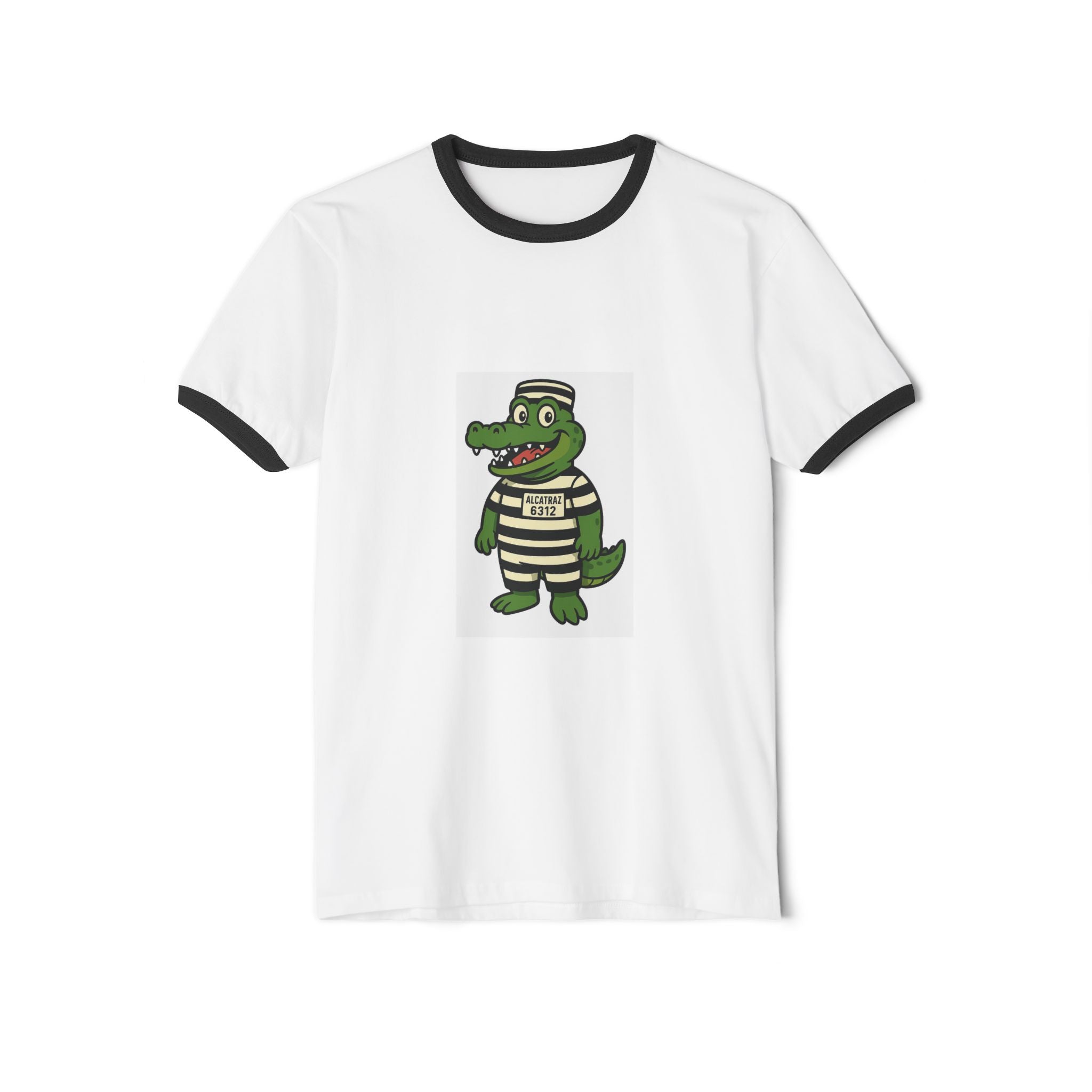 Florida Gator Ringer T-Shirt, Unisex Humor Tee, Vintage Style Fun Shirt, Casual Gifts for Friends, Summer Fashion, Alcatraz 2025