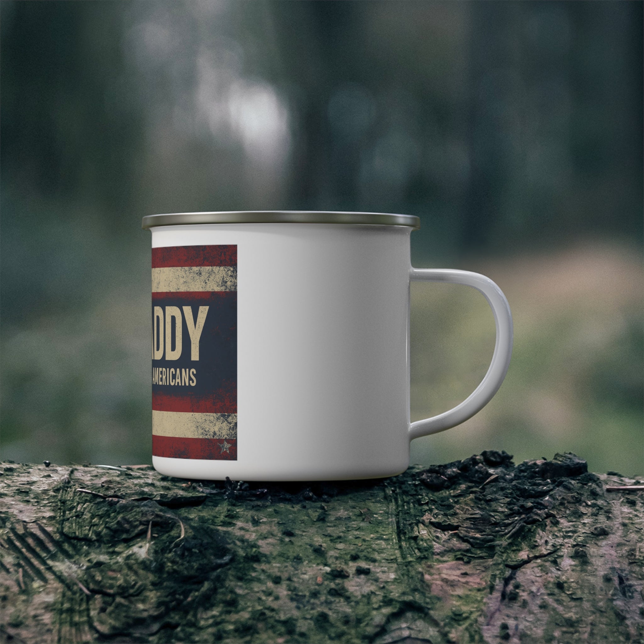 Patriotic Enamel Camping Mug, Perfect Gift for Dads, Outdoor Lovers, Hiking, BBQ, Father's Day, Camping Essentials