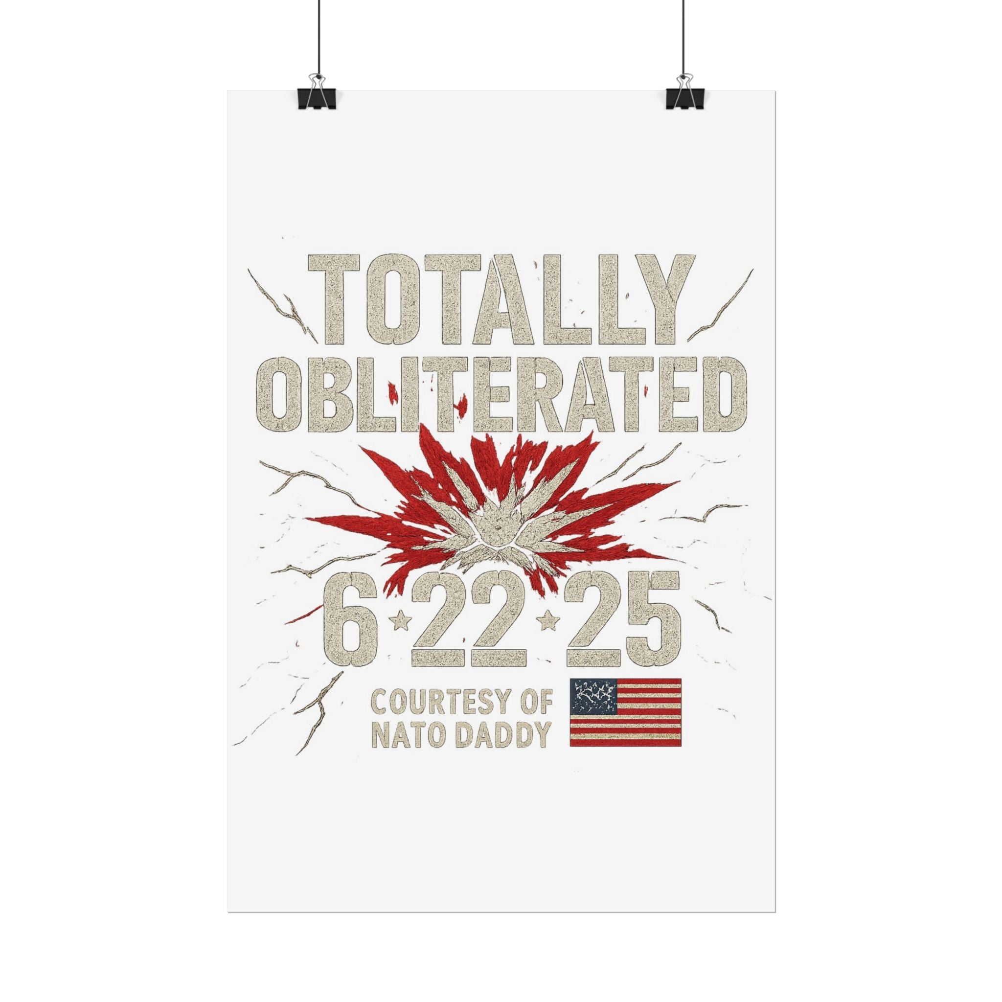Totally Obliterated Rolled Poster | Unique Decor, Gift for Dads, Wall Art, Patriotic Decor, Birthday Celebration