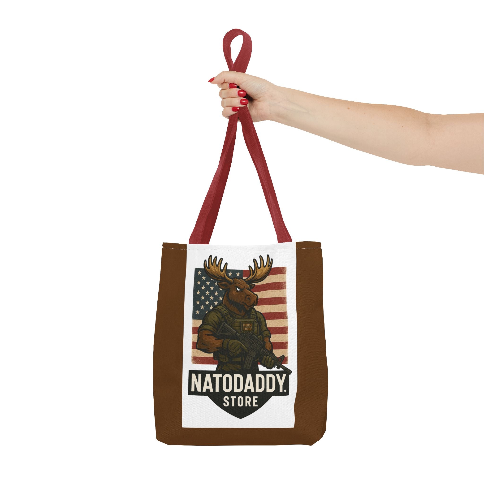 Patriotic Moose Tote Bag - Ideal for Military Pride, Gift for Outdoors Lovers, Statement Bag, Everyday Use, Travel Essentials