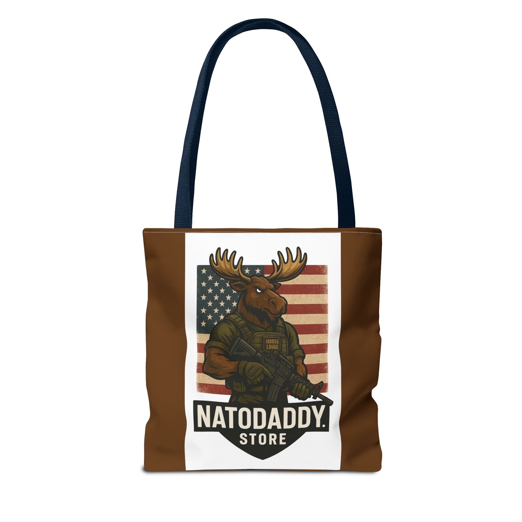 Patriotic Moose Tote Bag - Ideal for Military Pride, Gift for Outdoors Lovers, Statement Bag, Everyday Use, Travel Essentials