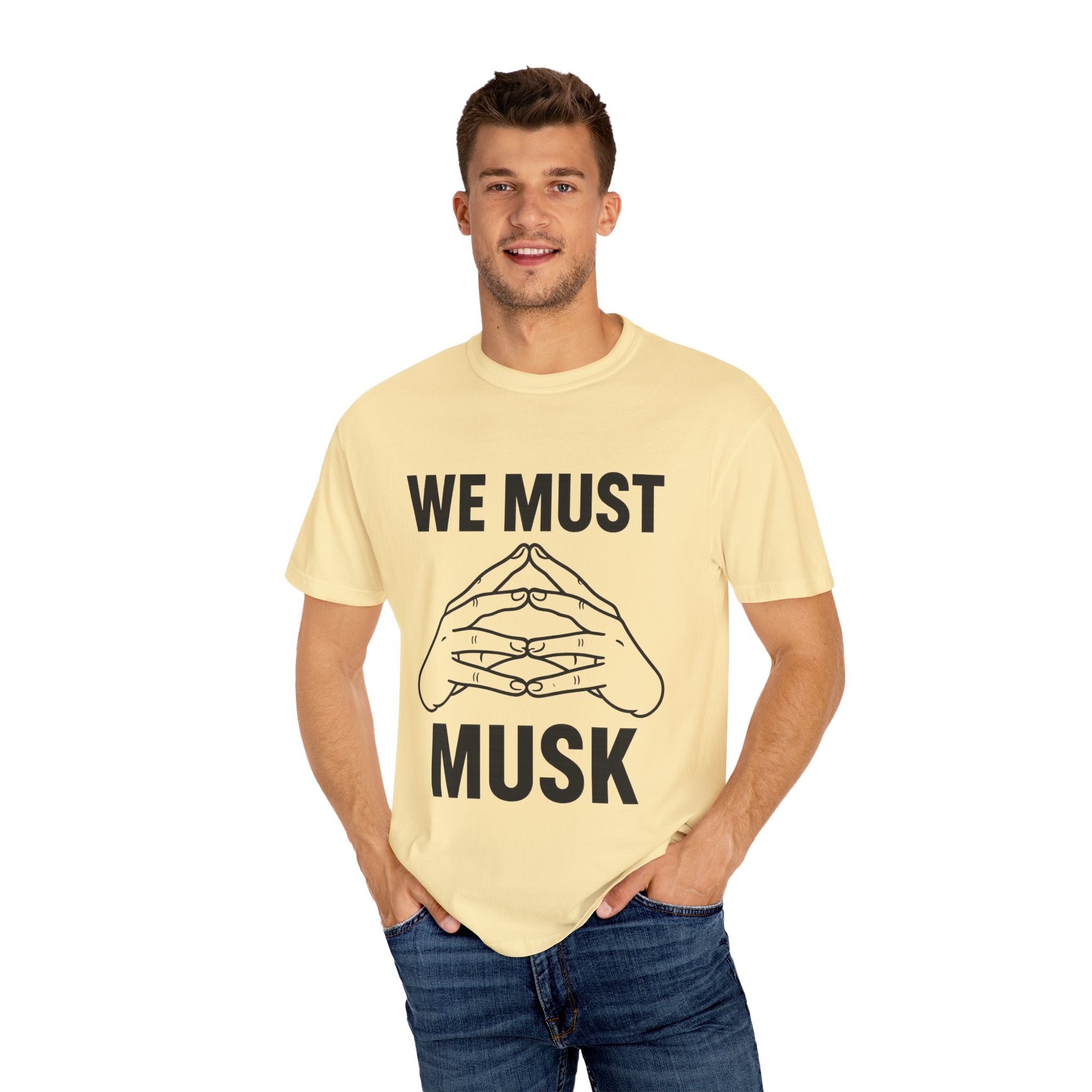 We Must Musk Unisex T-Shirt, Funny Graphic Tee for Tech Lovers, Gift for Elon Musk Fans, Casual Wear, Unique Statement Shirt