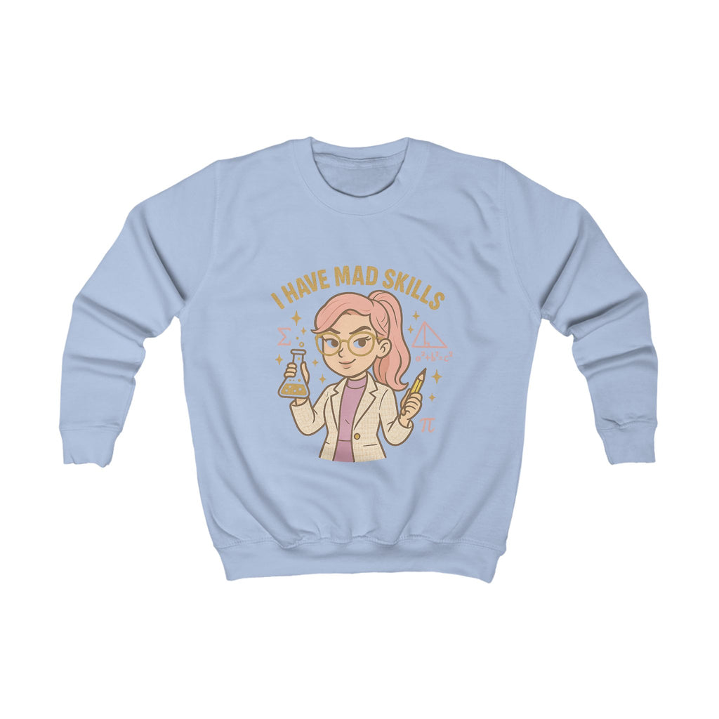 Fun Science Kids Sweatshirt, Mad Skills Gift, Youth Pullover, Educational Sweatshirt, Science Lover Apparel, Perfect for Birthdays
