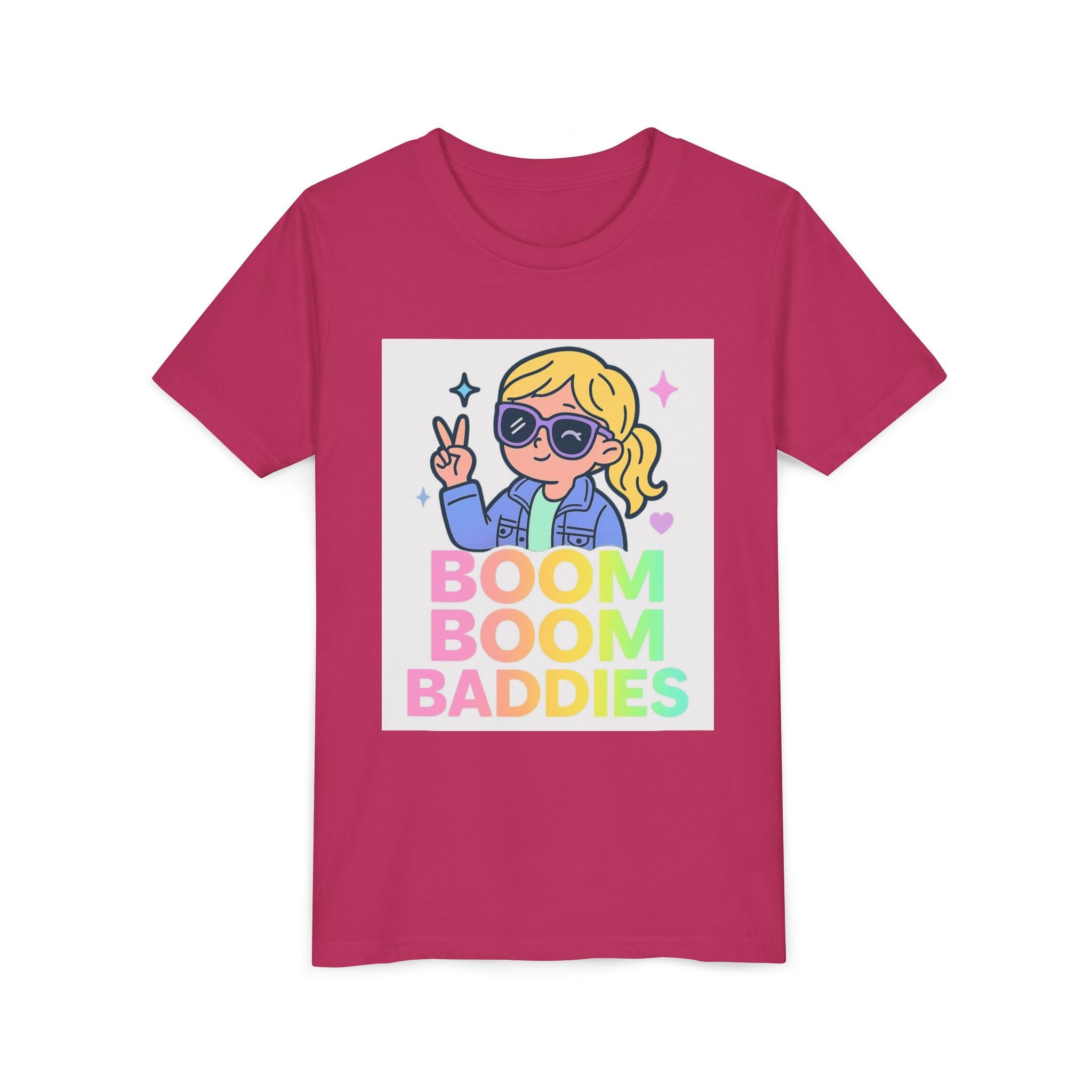 Playful Youth Tee, Fun Kids Shirt, BOOM BOOM BADDIES Graphic Tee, Cool Summer Top, Gift for Kids, Birthday Outfit