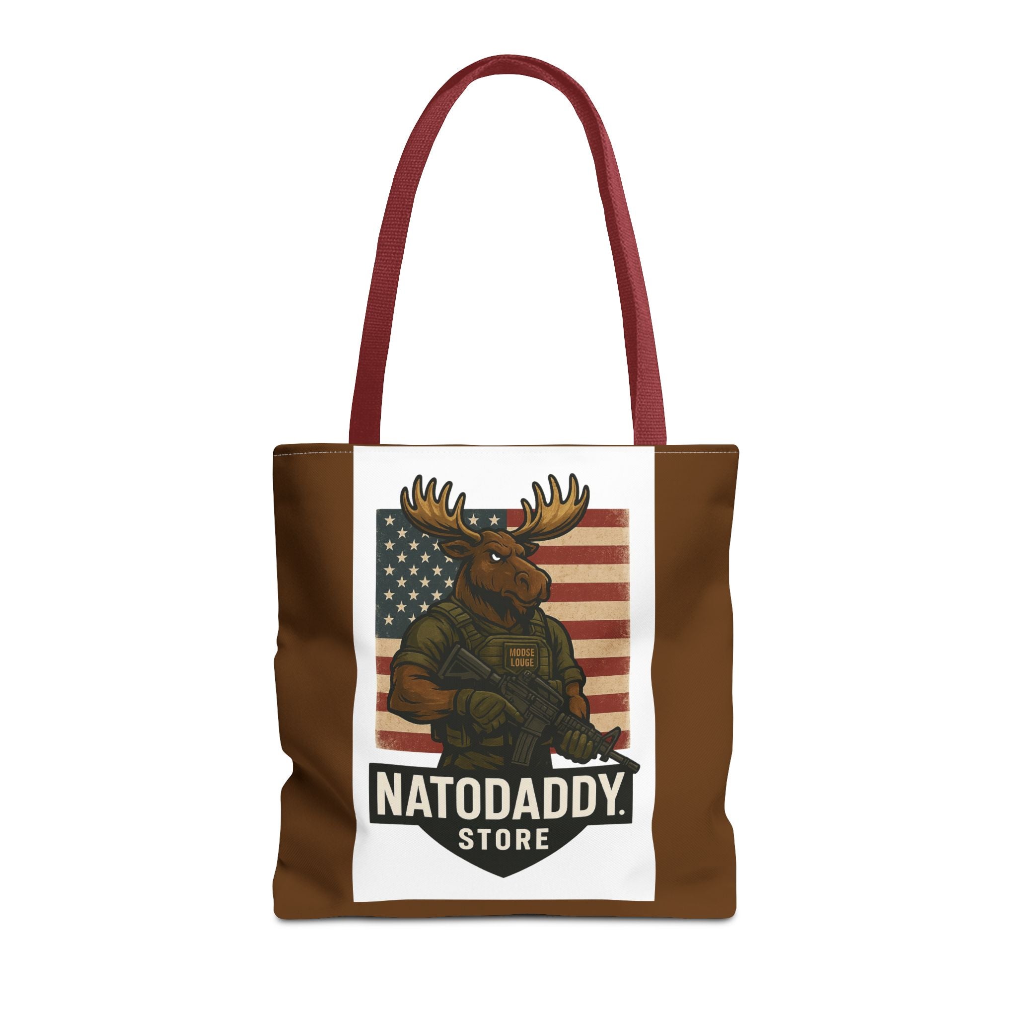 Patriotic Moose Tote Bag - Ideal for Military Pride, Gift for Outdoors Lovers, Statement Bag, Everyday Use, Travel Essentials