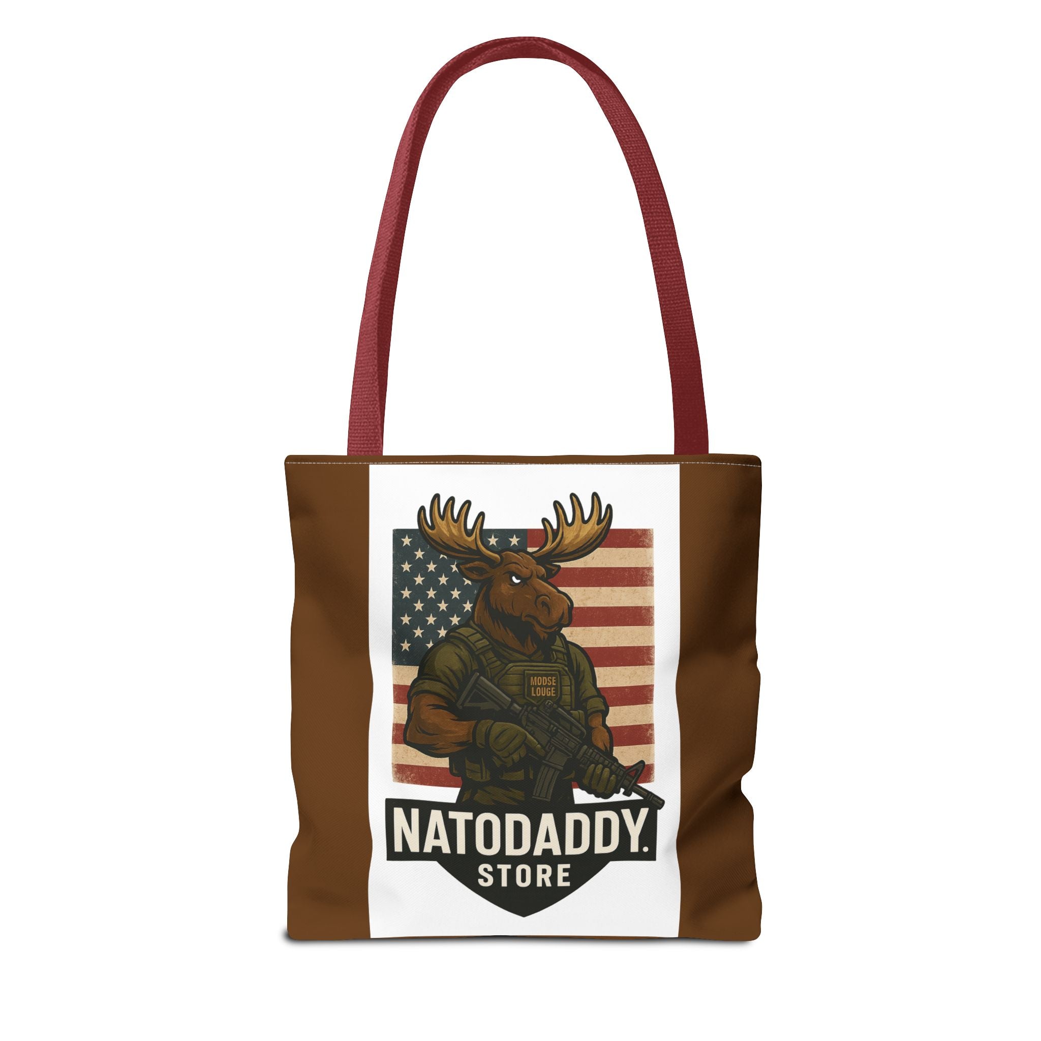 Patriotic Moose Tote Bag - Ideal for Military Pride, Gift for Outdoors Lovers, Statement Bag, Everyday Use, Travel Essentials