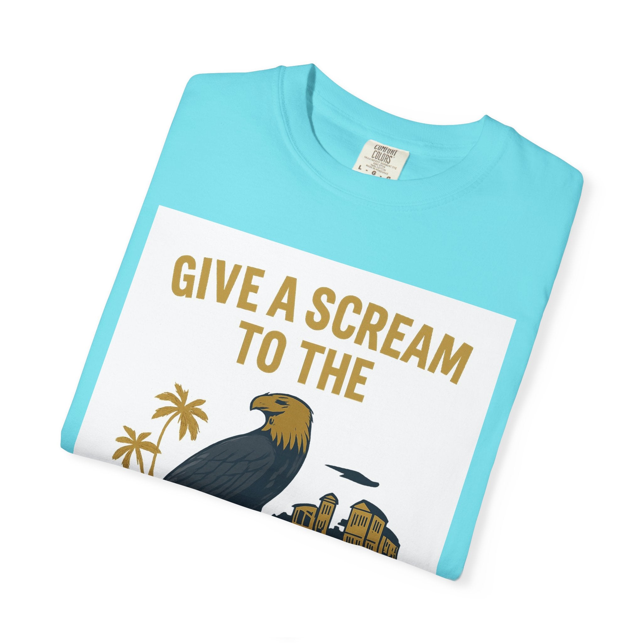 Give a Scream to the Boom Boom Team! Unisex Garment-Dyed T-Shirt, Funny Casual Tee, Gift for Dads, Beachwear, Team Spirit Apparel