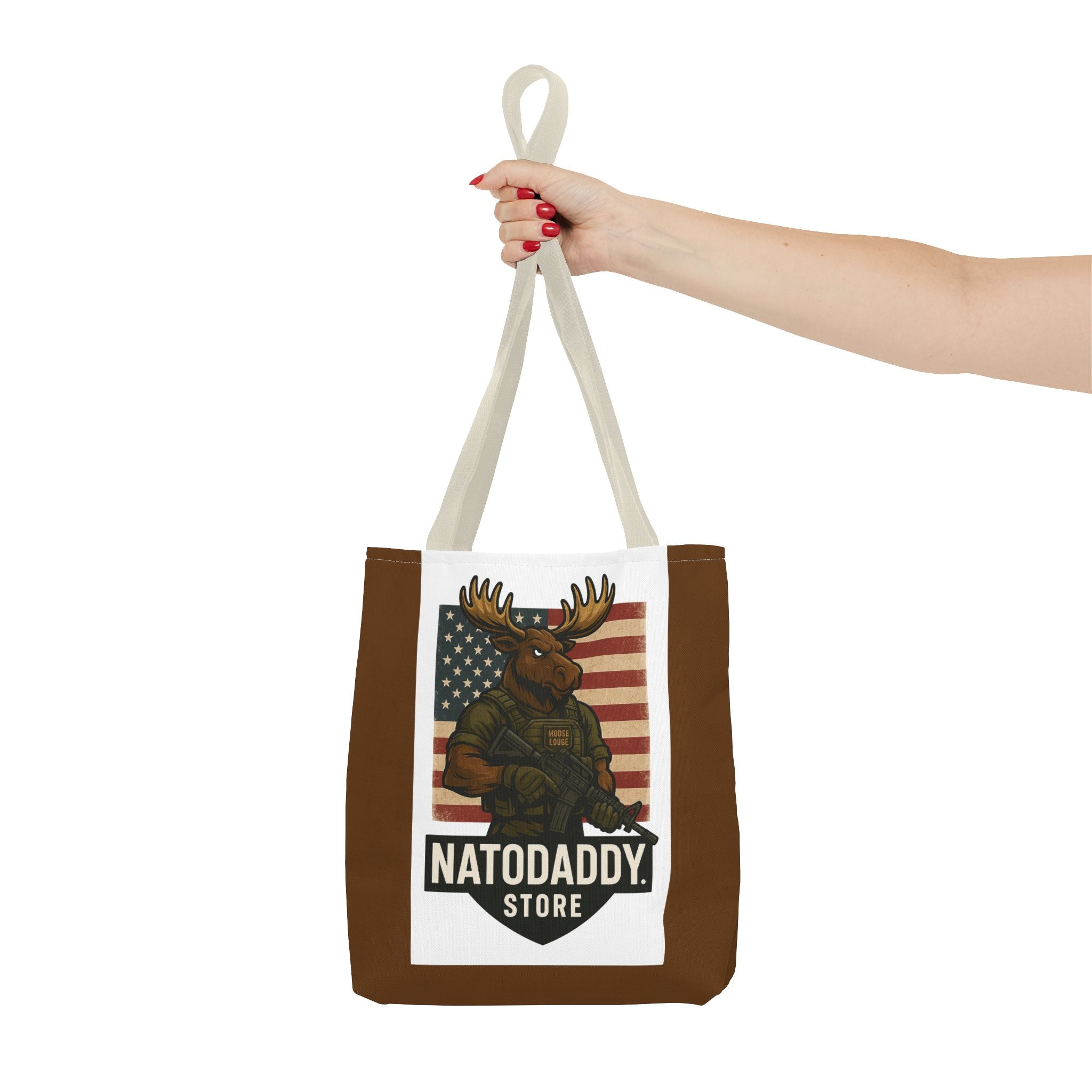 Patriotic Moose Tote Bag - Ideal for Military Pride, Gift for Outdoors Lovers, Statement Bag, Everyday Use, Travel Essentials