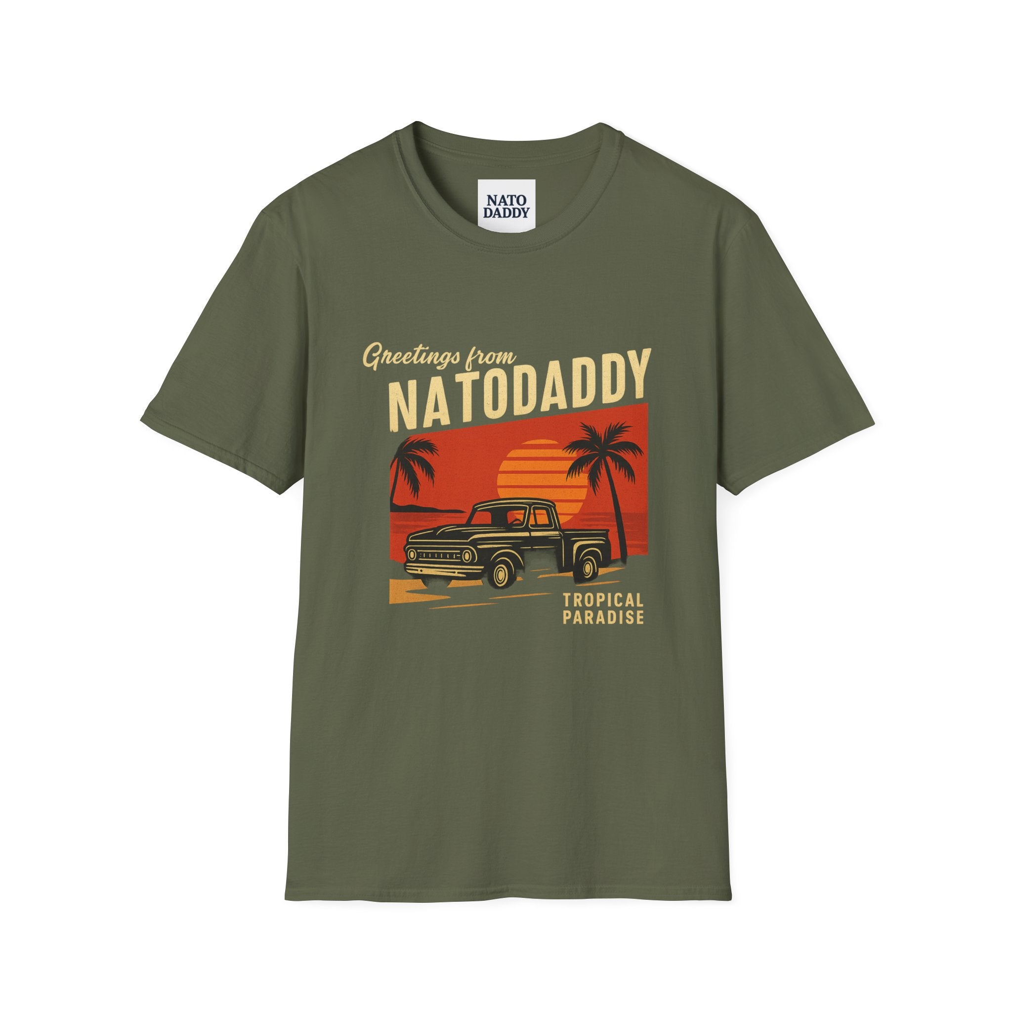 T-Shirt with Vintage Truck Design, Perfect Gift for Dads, Summer Vibes, Vacation Memories, Casual Wear