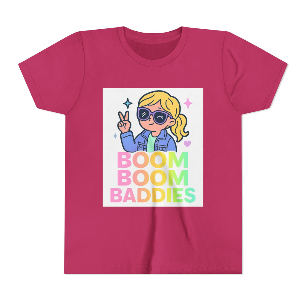 Playful Youth Tee, Fun Kids Shirt, BOOM BOOM BADDIES Graphic Tee, Cool Summer Top, Gift for Kids, Birthday Outfit