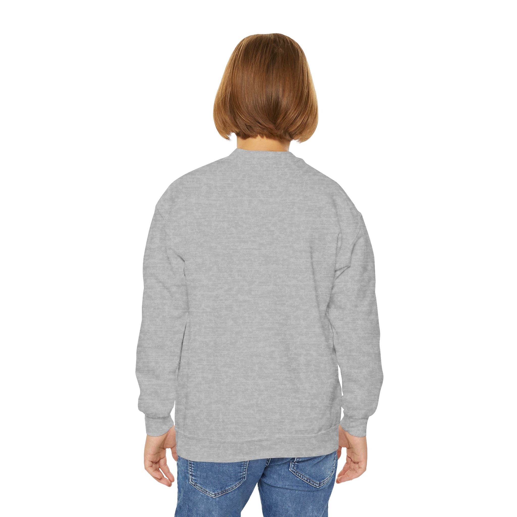 Youth Crewneck Sweatshirt with Fun Cartoon Graphics, Cozy Kids Sweater, Perfect for Everyday Wear, Birthday Gift, Holiday Apparel