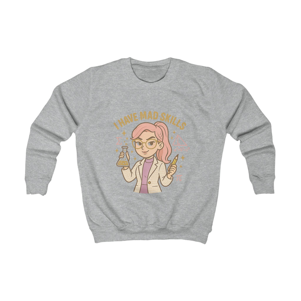 Fun Science Kids Sweatshirt, Mad Skills Gift, Youth Pullover, Educational Sweatshirt, Science Lover Apparel, Perfect for Birthdays