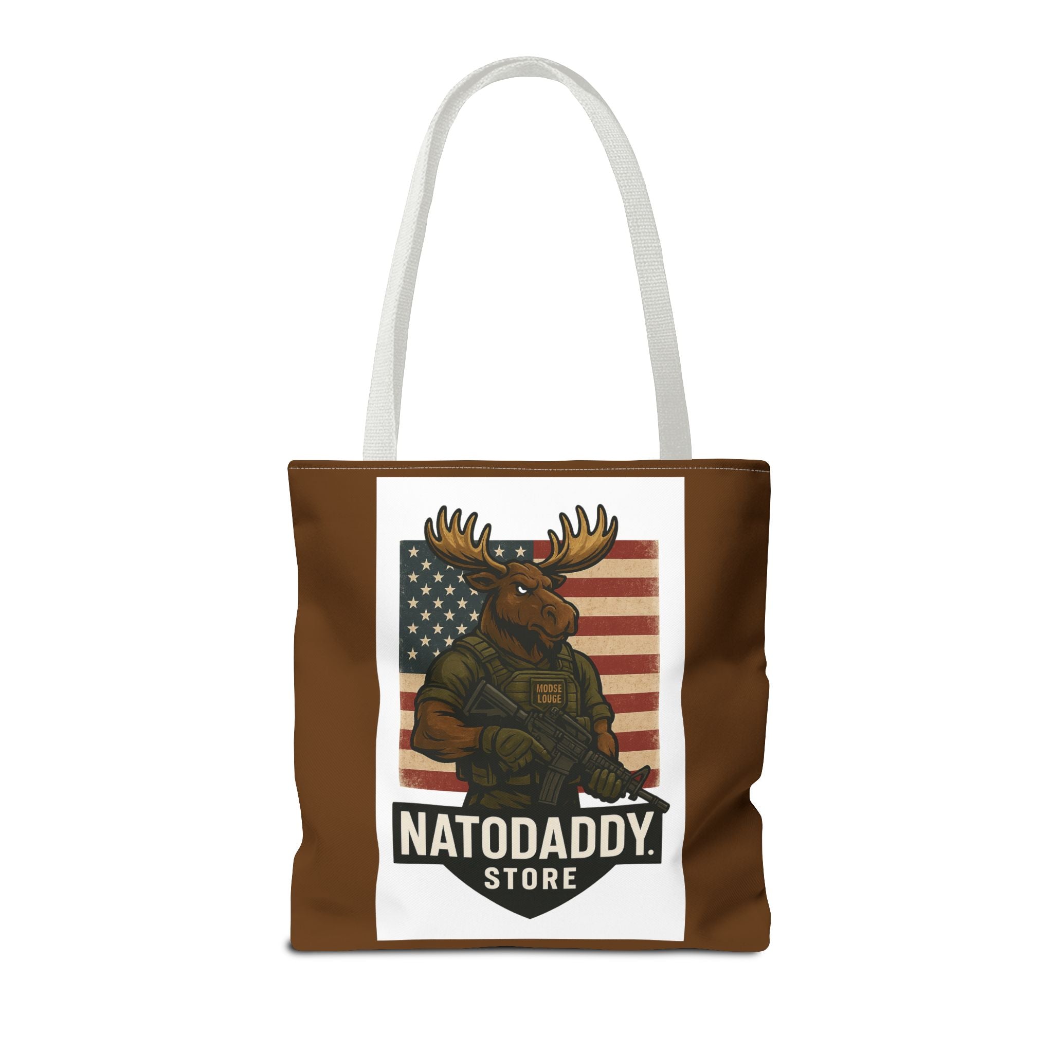 Patriotic Moose Tote Bag - Ideal for Military Pride, Gift for Outdoors Lovers, Statement Bag, Everyday Use, Travel Essentials