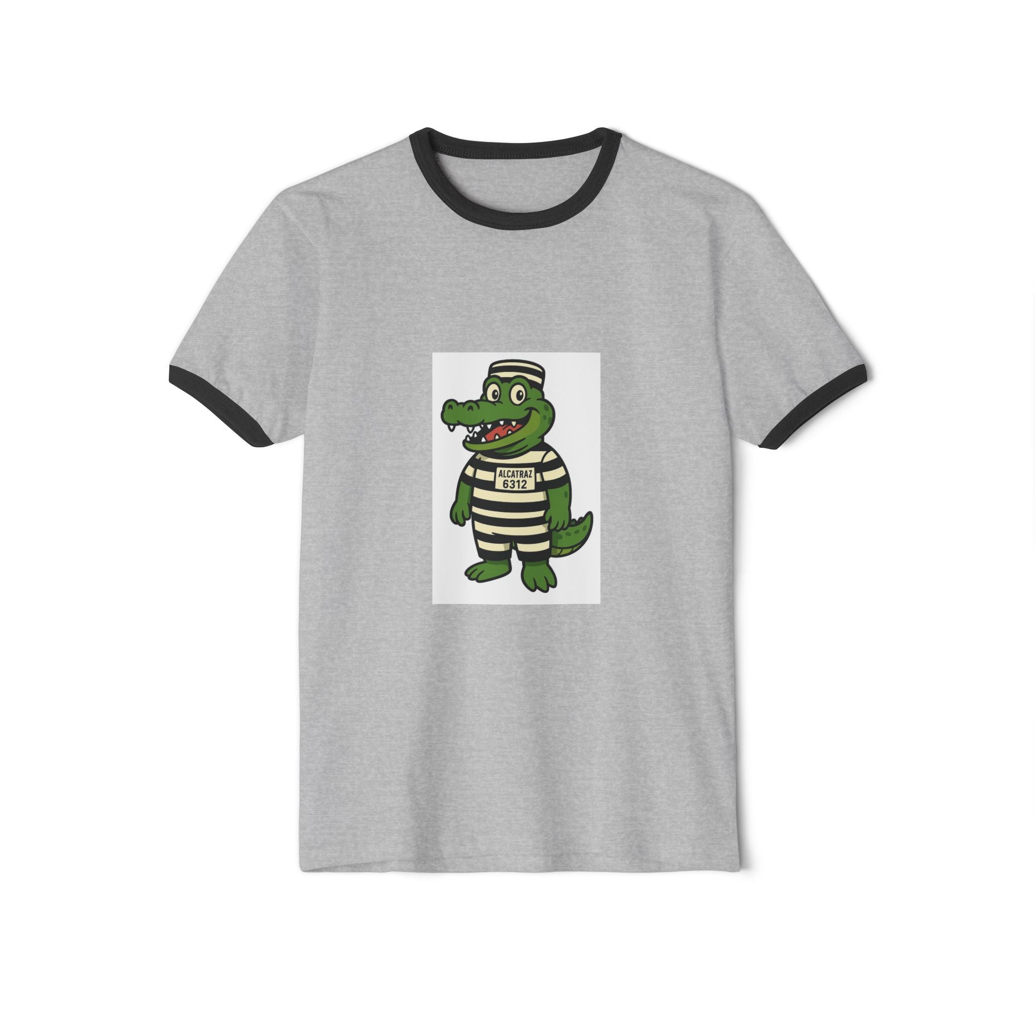 Florida Gator Ringer T-Shirt, Unisex Humor Tee, Vintage Style Fun Shirt, Casual Gifts for Friends, Summer Fashion, Alcatraz 2025