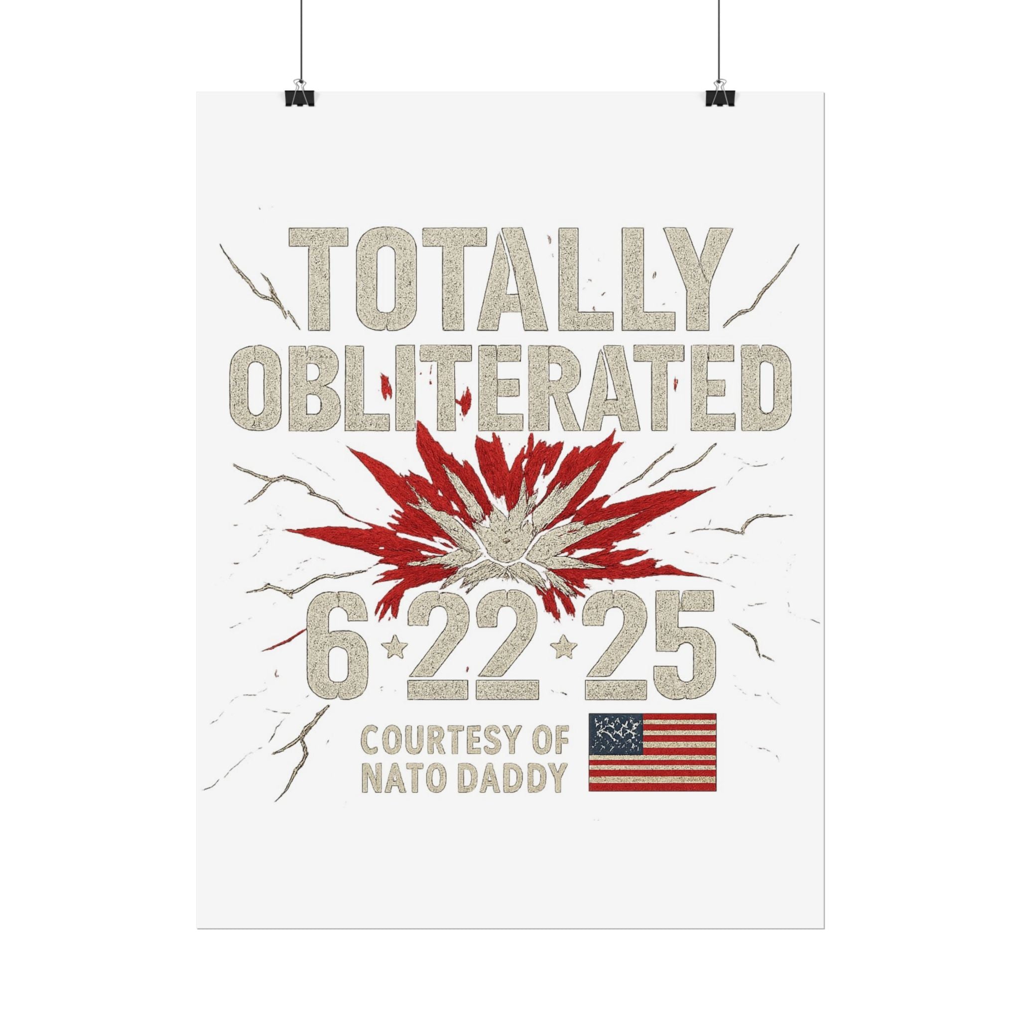 Totally Obliterated Rolled Poster | Unique Decor, Gift for Dads, Wall Art, Patriotic Decor, Birthday Celebration